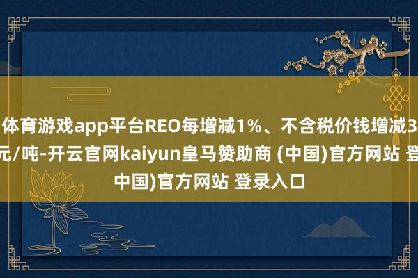 體育游戲app平臺REO每增減1%、不含稅價錢增減382.18元/噸-開云官網kaiyun皇馬贊助商 (中國)官方網站 登錄入口