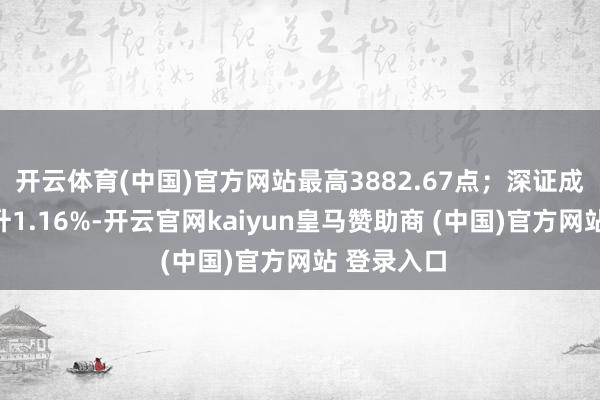 開云體育(中國)官方網站最高3882.67點；深證成指日內上升1.16%-開云官網kaiyun皇馬贊助商 (中國)官方網站 登錄入口